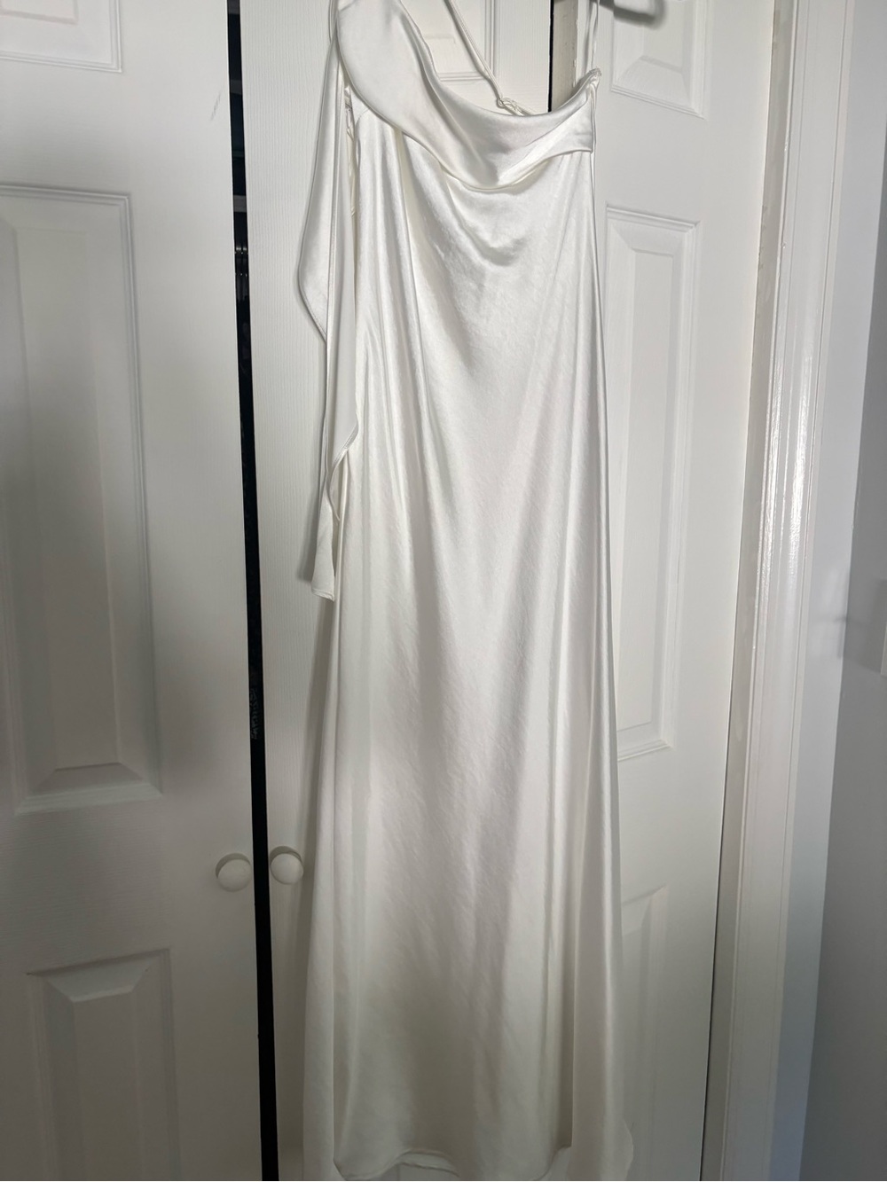 Elegant White Satin Maxi Dress